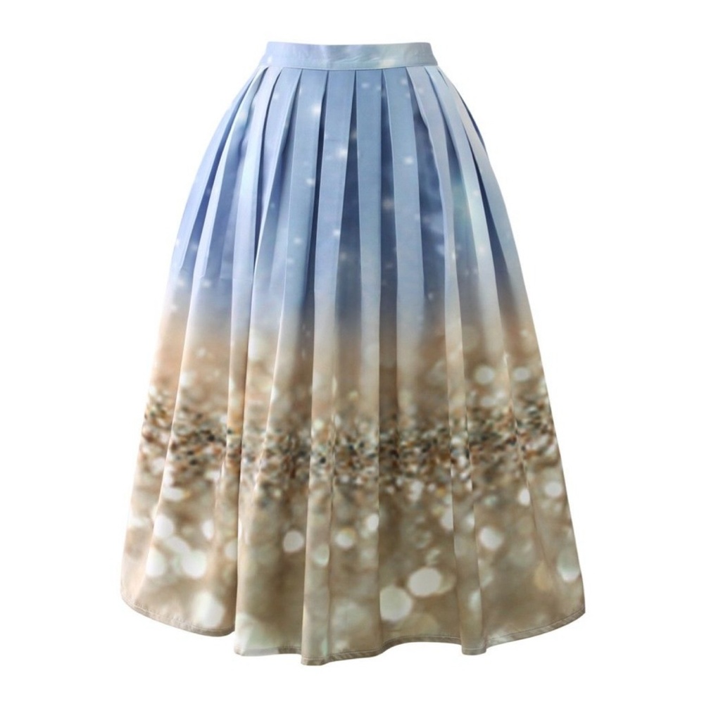 Chicwish- Bling Bling Pleated Midi Skirt